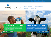 Tablet Screenshot of milkspecialties.com